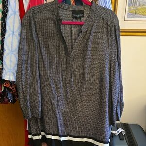 Cynthia Rowley Black and White Patterned Blouse
